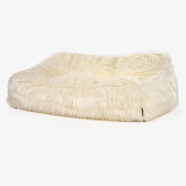 Puf Sillón Encorvado - Piel Sintética Mongola Crema 01