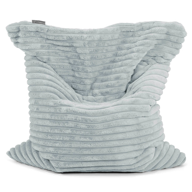 Puff Cama Gigante XL - Pana de Felpa Ultra Azul Huevo de Pato 01