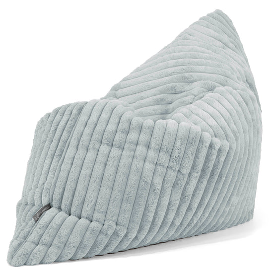 Puff Cama Gigante XL - Pana de Felpa Ultra Azul Huevo de Pato 02