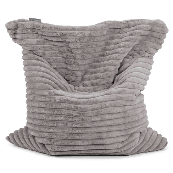 Puff Cama Gigante XL - Pana de Felpa Ultra Gris 01