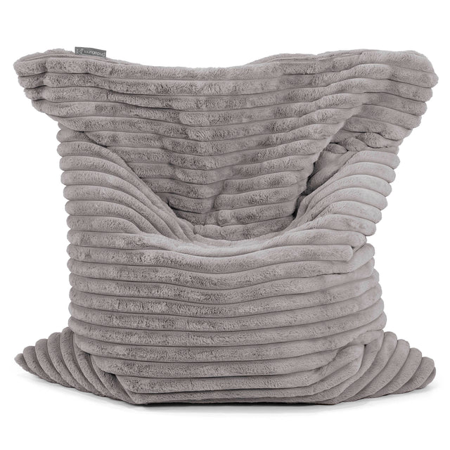 Puff Cama Gigante XL - Pana de Felpa Ultra Gris 01