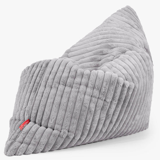 Puff Cama Gigante XL - Pana de Felpa Ultra Gris 02