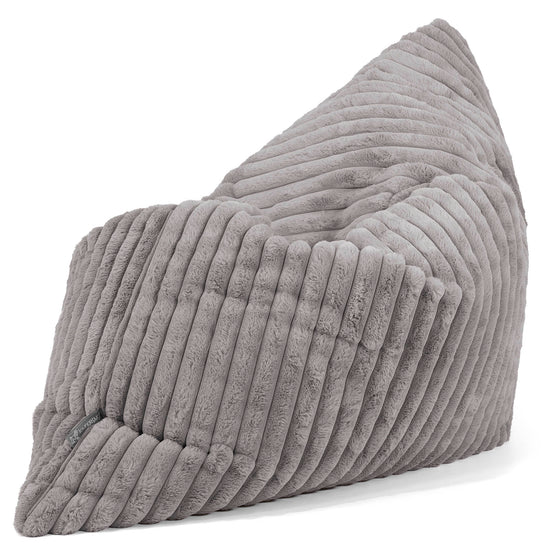 Puff Cama Gigante XL - Pana de Felpa Ultra Gris 02