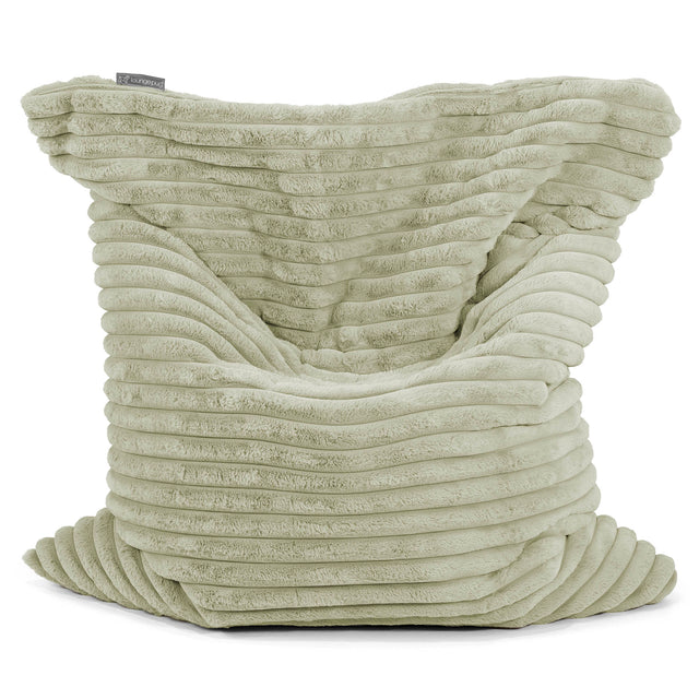 Puff Cama Gigante XL - Pana de Felpa Ultra Verde Salvia 01