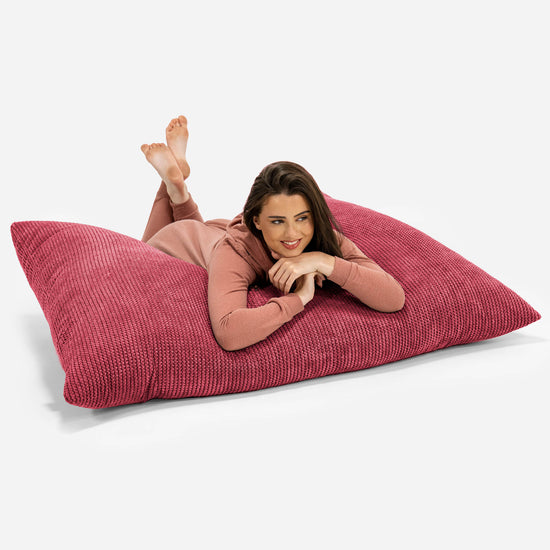 Puff Gigante Cama XL - Pompón Rojo pastel 03