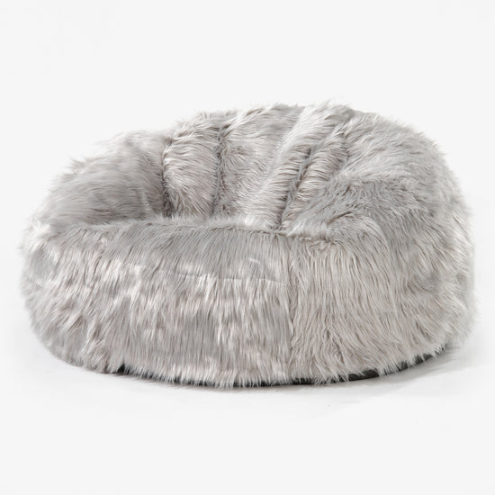 Puff Gigante Sofá Clásica - Piel Sintética Mongola Gris 01