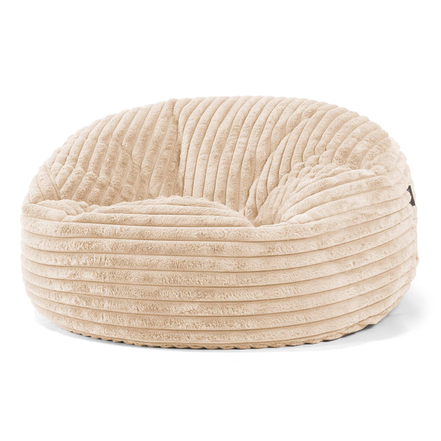 Puff Gigante Sofá 'Mamut' - Pana de Felpa Ultra Crema 01