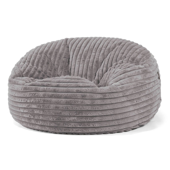 Puff Gigante Sofá 'Mamut' - Pana de Felpa Ultra Gris 01