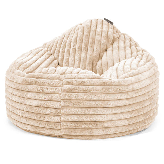 Puff Pera 'Archi' - Pana de Felpa Ultra Crema 01
