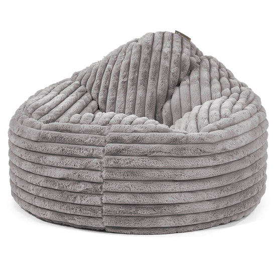 Puff Pera 'Archi' - Pana de Felpa Ultra Gris 01