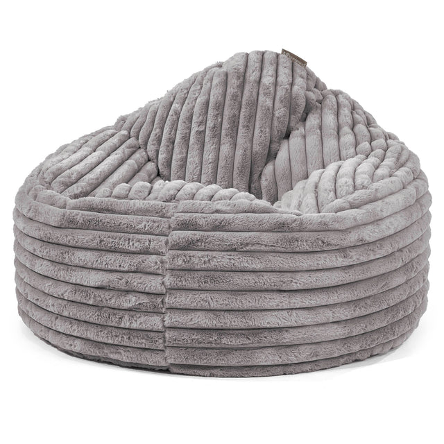 Puff Pera 'Archi' - Pana de Felpa Ultra Gris 01