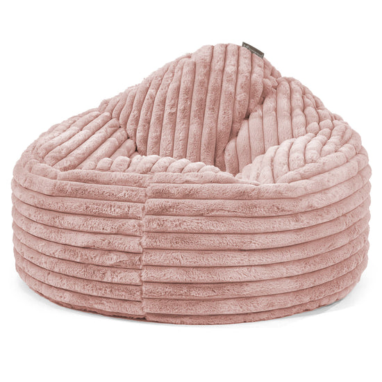 Puff Pera 'Archi' - Pana de Felpa Ultra Rosa Empolvado 01