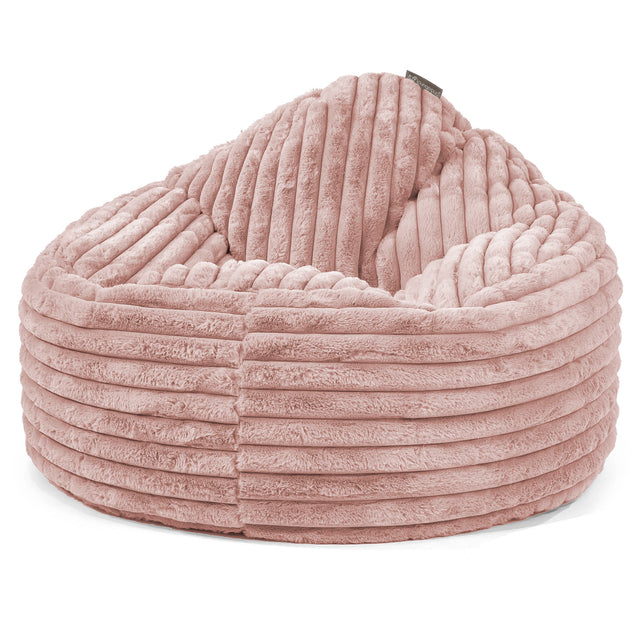 Puff Pera 'Archi' - Pana de Felpa Ultra Rosa Empolvado 01