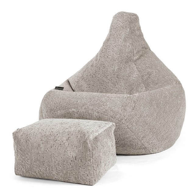 Puff Pera - Chenilla Premium Gris 01