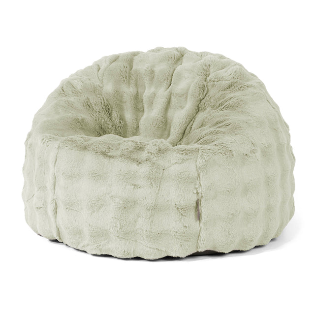 Puff Redondo - Piel Sintética de Burbuja Verde Salvia 01