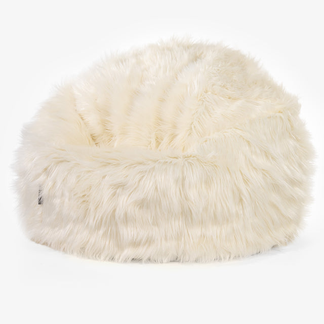 Puff Redondo - Piel Sintética Mongola Crema 01