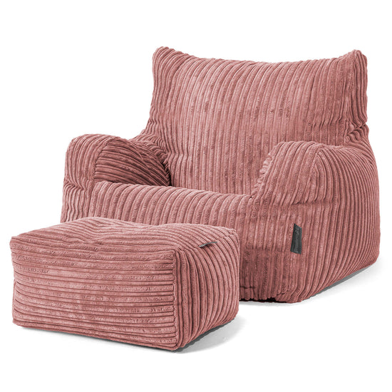Puff Sillón Josephine - Pana Clásica Durazno 02