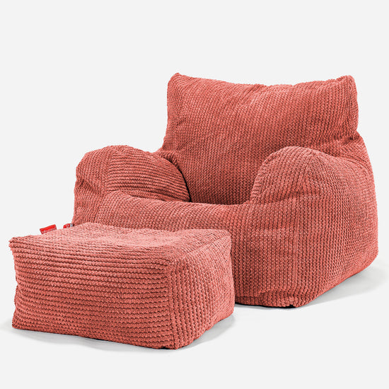 Puff Sillón Josephine - Pompón Naranja Calabaza 02