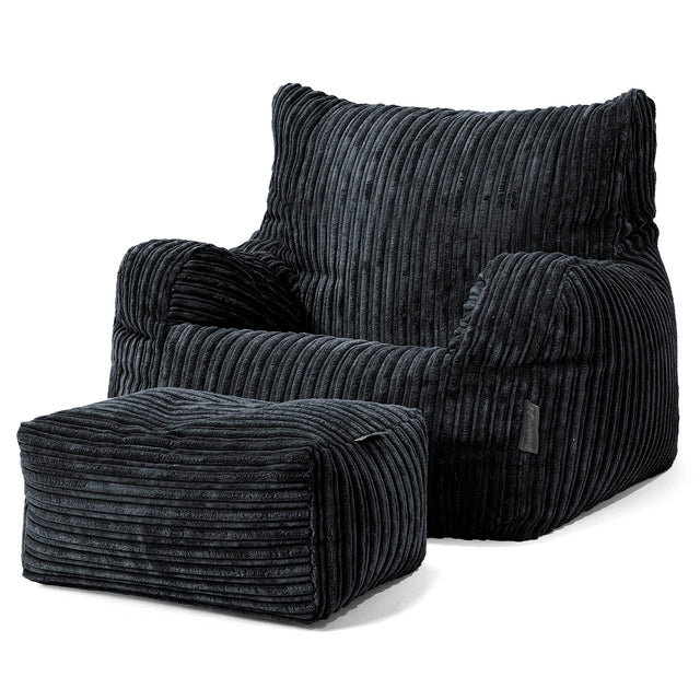 Puff Sillón Josephine - Pana Clásica Negro 02
