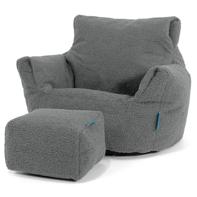Puff Sillón para niños 1-3 años - Boucle Gris 02