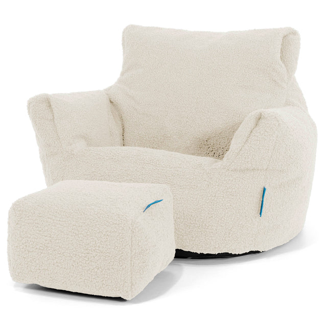 Puff Sillón para niños 1-3 años - Boucle Marfil 02