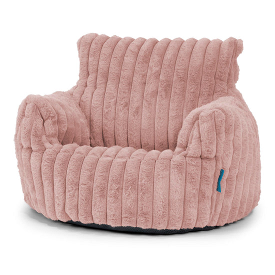 Puff Sillón para niños 1-3 años - Pana de Felpa Ultra Rosa Empolvado 01