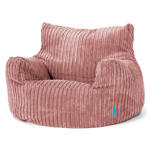 Puff Sillón para niños 3-8 años - Pana Clásica Durazno 01