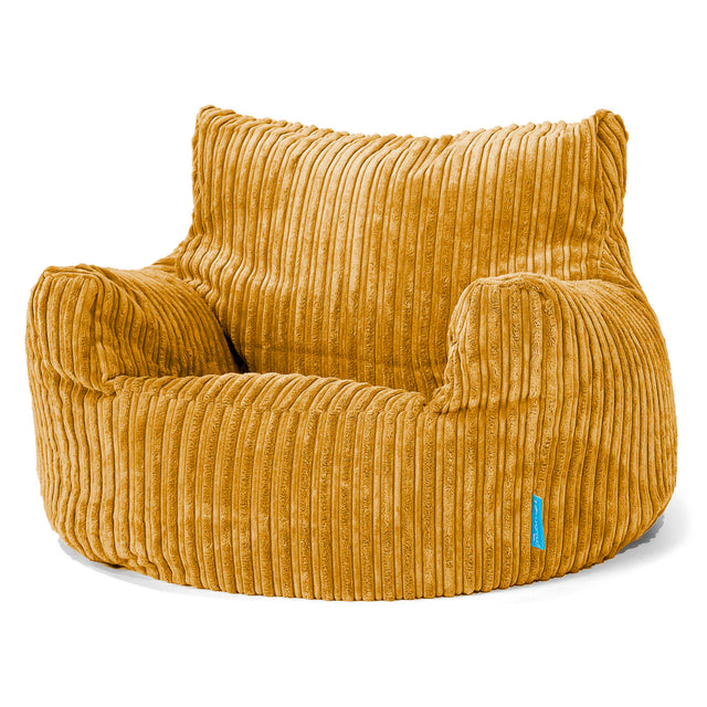 Puff Sillón para niños 3-8 años - Pana Clásica Miel Dorada 01