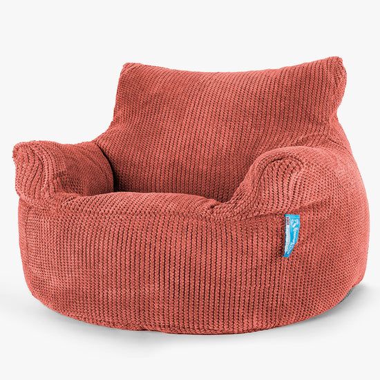Puff Sillón para niños 3-8 años - Pompón Naranja Calabaza 01