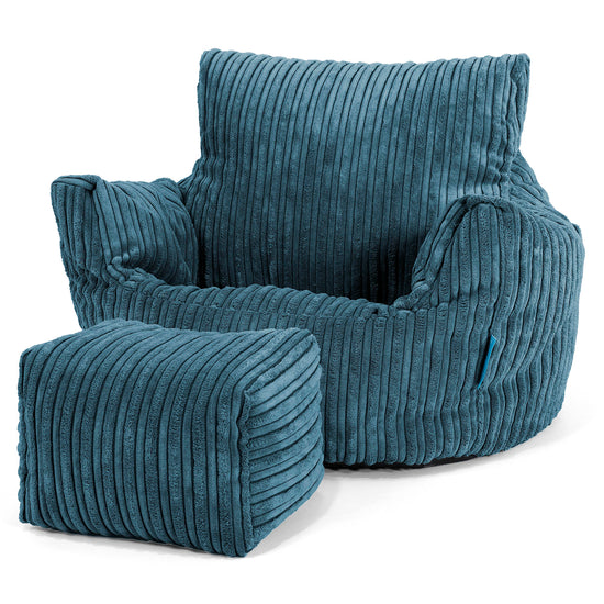 Puff Sillón para niños 1-3 años - Pana Clásica Azul marino 02