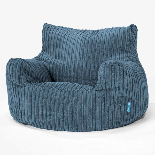 Puff Sillón para niños 3-8 años - Pana Clásica Azul marino 01