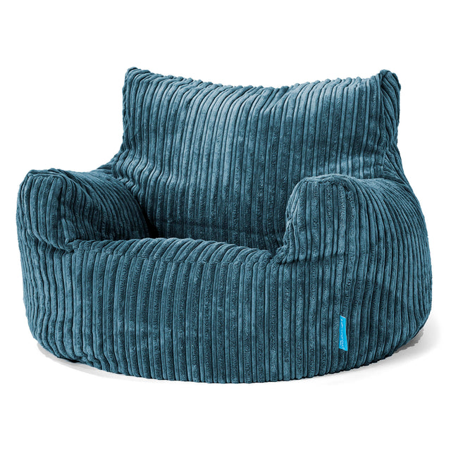 Puff Sillón para niños 3-8 años - Pana Clásica Azul marino 01