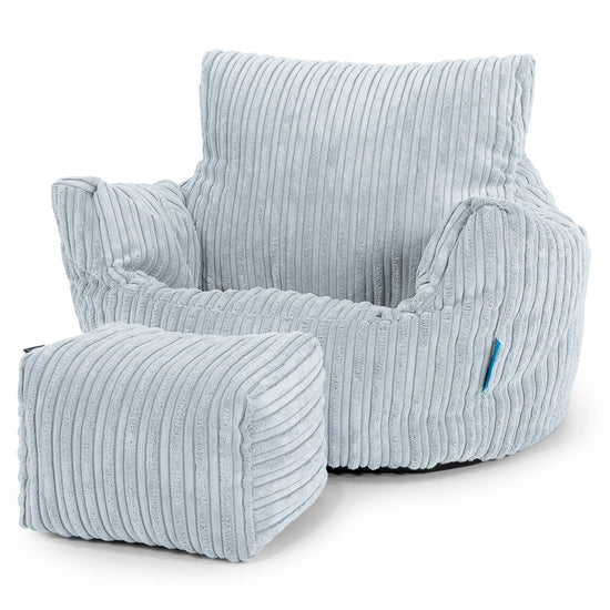 Puff Sillón para niños 1-3 años - Pana Clásica Bebé Azul 02
