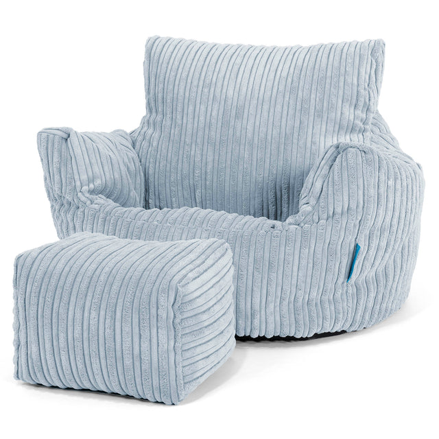 Puff Sillón para niños 1-3 años - Pana Clásica Bebé Azul 02
