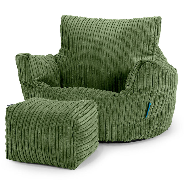 Puff Sillón para niños 1-3 años - Pana Clásica Bosque Verde 02