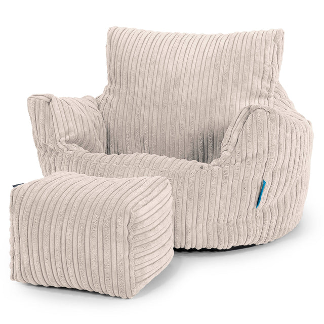 Puff Sillón para niños 1-3 años - Pana Clásica Marfil 02