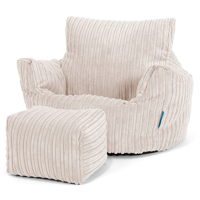 Puff Sillón para niños 1-3 años - Pana Clásica Marfil 02