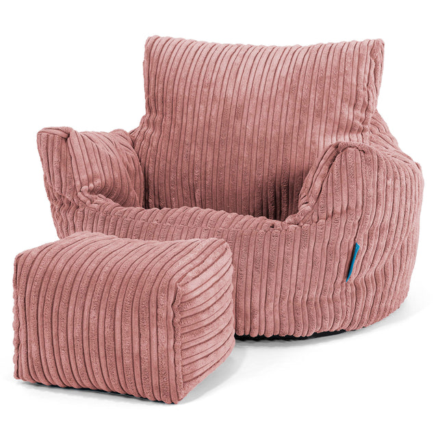 Puff Sillón para niños 1-3 años - Pana Clásica Durazno 02