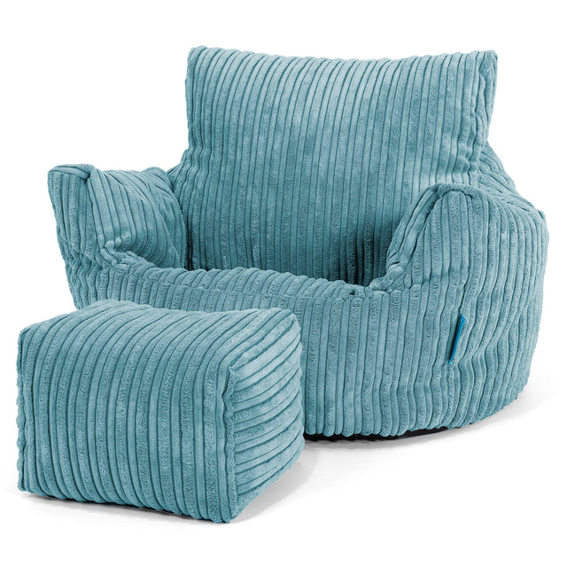 Puff Sillón para niños 1-3 años - Pana Clásica Egeo Azul 02