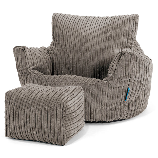 Puff Sillón para niños 1-3 años - Pana Clásica Grafito 02
