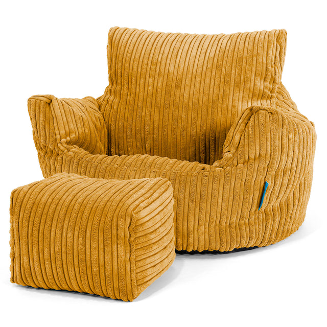 Puff Sillón para niños 1-3 años - Pana Clásica Miel Dorada 02