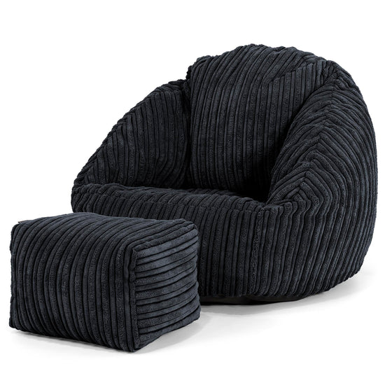 Puf para Niños Bubble 1-3 años - Pana Clásica Negro 02