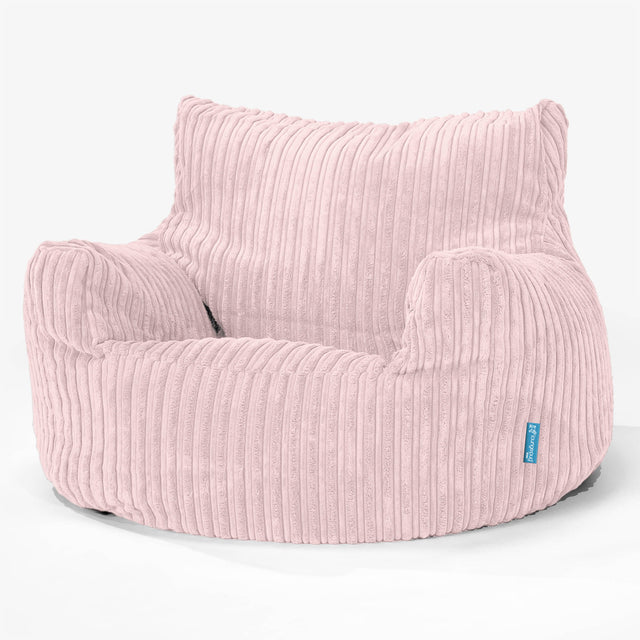 Puff Sillón para niños 3-8 años - Pana Clásica Rosa Claro 01