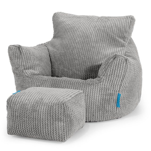 Puff Sillón para niños 1-3 años - Pompón Carbón Gris 02
