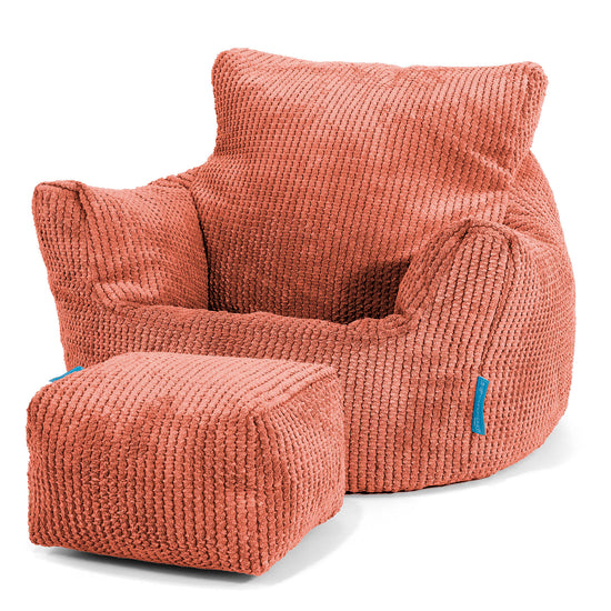 Puff Sillón para niños 1-3 años - Pompón Naranja Calabaza 02