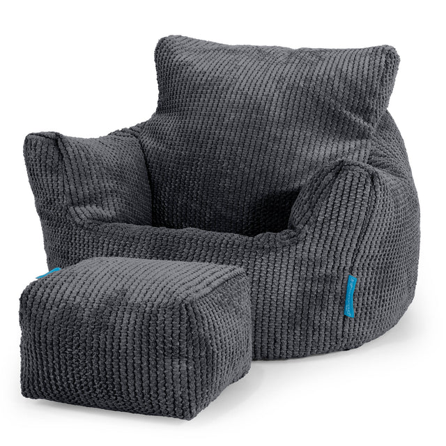 Puff Sillón para niños 1-3 años - Pompón Negro 02