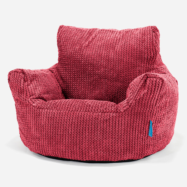 Puff Sillón para niños - Pompón Rojo pastel 01