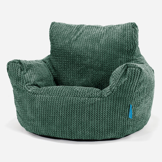 Puff Sillón para niños 1-3 años - Pompón Verde Musgo 01