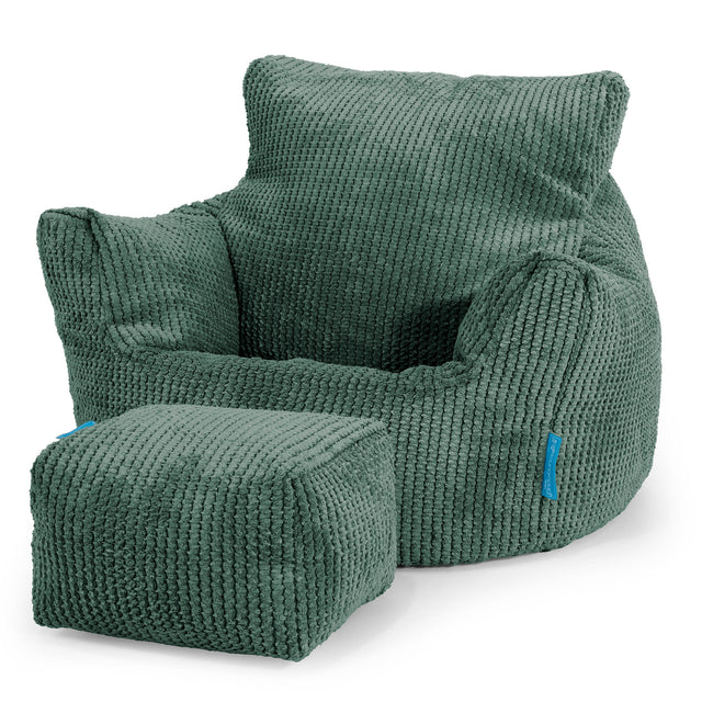 Puff Sillón para niños 1-3 años - Pompón Verde Musgo 02