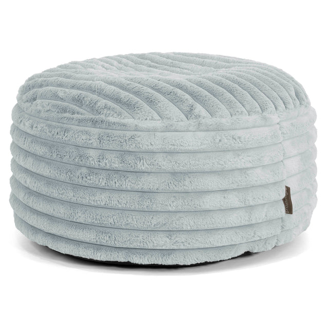 Puff Taburete - Pana de Felpa Ultra Azul Huevo de Pato 01